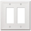 Amerelle White 2 gang Stainless Steel Rocker Wall Plate 1 pk