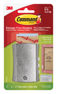 Command Silver Picture Hanger 8 lb. (Pack of 4)