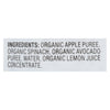 Plum Organics Plum Stage2 Blends Baby Food Apple Spinach Avocado - Case of 6 - 3.5 OZ