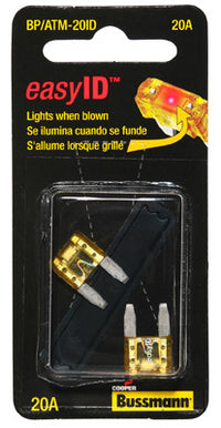 Yellow Mini Auto Fuse, 20A, 2-Pk.