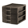 Sterilite 23436P04 13-5/8 X 11 X 10 Medium Espresso Weave 3 Drawer Countertop Storage (Pack of 4)