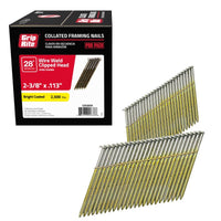 Grip-Rite 2-3/8 in. 11-1/2 Ga. Angled Strip Bright Framing Nails 28 deg 2500 pk