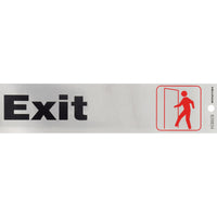 Hillman English Silver Exit Decal 2 in. H X 8 in. W (Pack of 6)