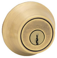 Kwikset  Antique Brass  Metal  Deadbolt