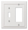 Amerelle Continental White 2 gang Die-Cast Metal Rocker/Toggle Wall Plate 1 pk