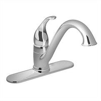 Chrome one-handle low arc kitchen faucet