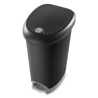 Sterilite 12.6 gal Black Plastic Step-On Locking Wastebasket (Pack of 2)