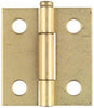 National Hardware 1-1/2 in. L Brass-Plated Door Hinge 2 pk