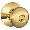 Schlage Plymouth Bright Brass Entry Lockset ANSI Grade 2 1-3/4 in. (Pack of 4)