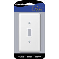 Amerelle Devon White 1 gang Stamped Steel Toggle Wall Plate 1 pk