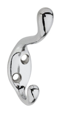 National Hardware 1.587 in. L Chrome Zinc Coat/Hat Hook 75 lb. cap. 1 pk