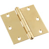 National Hardware 3-1/2 in. L Brass-Plated Door Hinge (Pack of 5)