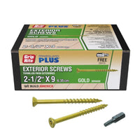 Grip-Rite PrimeGuard Plus No. 9  S X 2-1/2 in. L Star Flat Head Deck Screws 1 lb (Pack of 12)