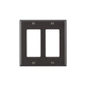 Leviton 002-80409-0 Double Gang Brown 2-Decora Wallplate (Pack of 5)