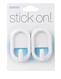 iDesign 3/4 in. L White Plastic Small stick on! Hook 0.2 lb. cap. 2 pk