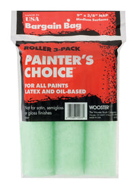 Wooster Painter's Choice Fabric 9 in. W X 3/8 in. Paint Roller Cover 3 pk