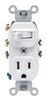 Leviton 032-05245-00W 120 Volt White 3-Way Combination Switch With Receptacle