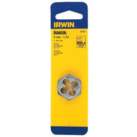 Irwin Hanson High Carbon Steel Metric Hexagon Die 9-1.25 mm 1 pc