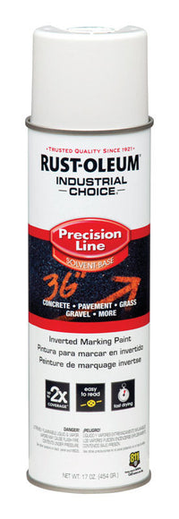 Rustoleum 203030 17 Oz White Precision-Line Inverted Marking Paint Aerosol (Pack of 12)