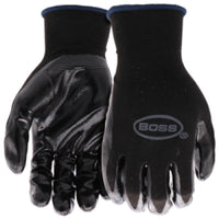 Boss JobMaster Men's Indoor/Outdoor High Dexterity Palm Gloves Black/Gray M 1 pair