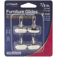 Softtouch White 7/8 in. Nail-On Plastic Chair Glide 4 pk