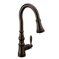 Oil rubbed bronze one-handle high arc pulldown kitchen faucet