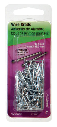 Hillman 18 Ga. x 3/4 in. L Galvanized Steel Brad Nails 1 pk 1.75 oz. (Pack of 6)