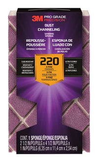 3M 4-1/2 in. L X 2-1/2 in. W X 1 in. 220 Grit Extra Fine Block Dust Channeling Sanding Sponge