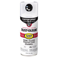 Rust-Oleum Stops Rust Custom Spray 5-in-1 Semi-Gloss White Spray Paint 12 oz (Pack of 6)