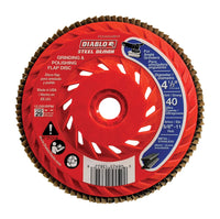 Diablo Steel Demon 4-1/2 in. D X 5/8 in. Zirconia Speed Hub Thread Arbor Flap Disc 40 Grit 1 pk