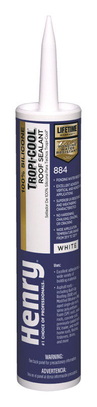 Henry Tropic-Cool 884 White 100% Silicone Roof Sealant 10 oz.