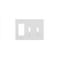 Leviton White 3 gang Nylon Decorator/Toggle Wall Plate 1 pk