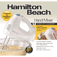 Hamilton Beach White 6 speed Hand Mixer (Pack of 2)