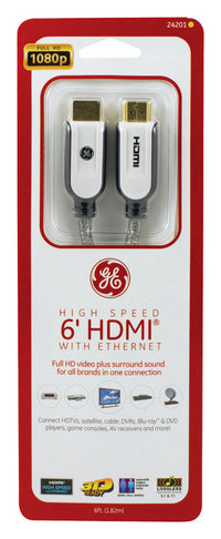 GE Pro 6 ft. L Audio-Video Cable HDMI