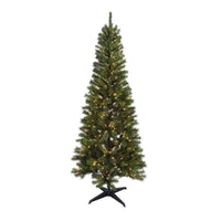 Holiday Bright Lights 1-2 Tree 7 ft. Pencil LED 500 ct Highland Green Spruce Color Changing Christma