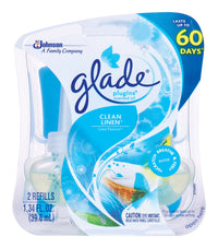 Glade Plug-Ins Clean Linen Scent Air Freshener Refill 1.34 oz. Liquid (Pack of 6)