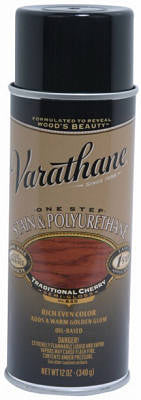 Varathane 243866 12 Oz Cherry One Step Oil Based Stain & Polyurethane Spray