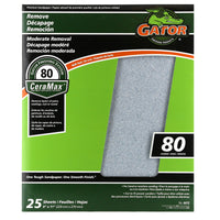 Gator CeraMax 11 in. L x 9 in. W 80 Grit Ceramic Sandpaper 1 pk (Pack of 25)