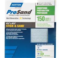 Norton ProSand 4-1/2 in. L X 4-1/2 in. W 150 Grit Aluminum Oxide Sanding Sheet 4 pk