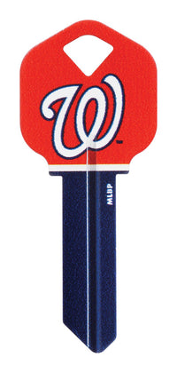 Hillman MLB Washington Nationals House/Office Key Blank 66 KW1 Single sided For Kwikset (Pack of 6)