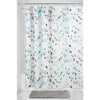 iDesign Twiggy Floral 72 in. H X 72 in. W Teal/Navy Floral Shower Curtain Polyester