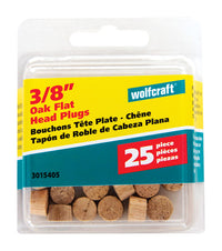 Wolfcraft Flat Oak Head Plug 3/8 in. D X 1/4 in. L 1 pk Natural