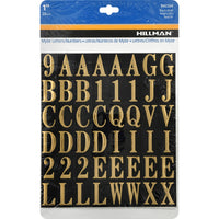 Hillman 1 in. Gold Mylar Self-Adhesive Letter and Number Set 0-9, A-Z 112 pc (Pack of 6)