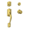 Schlage Georgian Satin Brass Single Cylinder Handleset and Knob Right or Left Handed