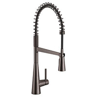 Black stainless one-handle high arc pulldown kitchen faucet