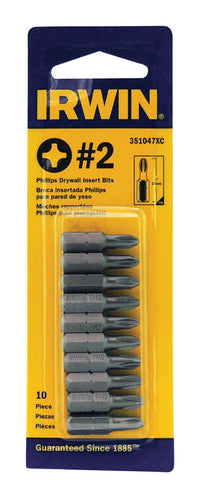 Irwin Phillips #2 X 1 in. L Insert Bit S2 Tool Steel 10 pc