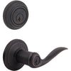 Kwikset SmartKey Tustin Venetian Bronze Entry Lever and Deadbolt Set KW1 1-3/4 in.