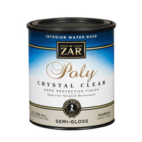 Zar Semi-Gloss Clear Water Based Polyurethane 1 Qt.