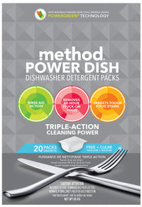 Method Power Dish Free & Clear Scent Pods Dishwasher Detergent 20 pk