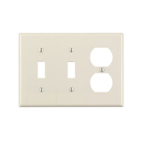 Leviton Almond 3 gang Thermoset Plastic Duplex/Toggle Wall Plate 1 pk